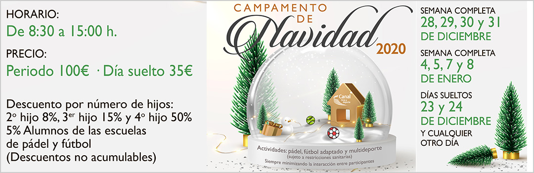 CAMPAMENTO DE NAVIDAD OCIO Y DEPORTE CANAL 2020